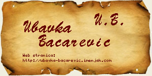 Ubavka Bačarević vizit kartica